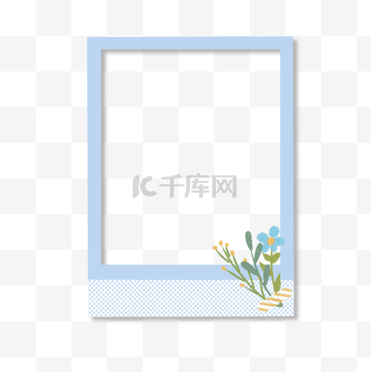 浅蓝色相框相纸边框花束花卉植物图片