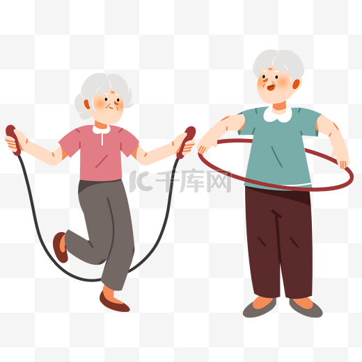 老年人运动锻炼跳绳老年生活图片