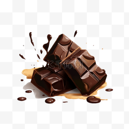 美味卡通手绘零食巧克力块图片