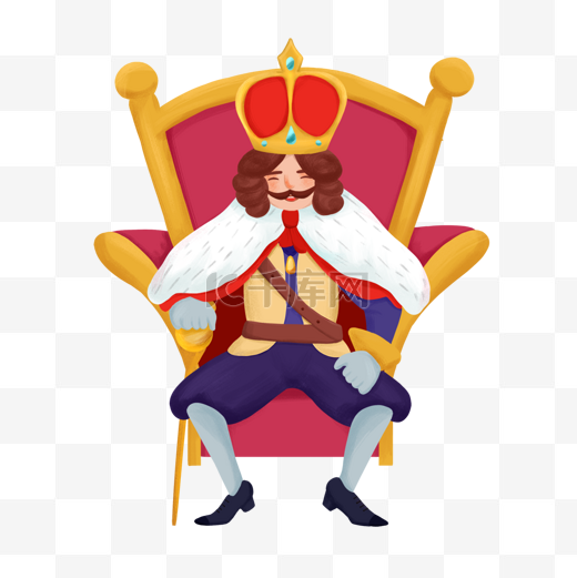国王君主红色卡通图片