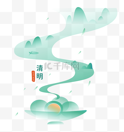 清明节青团绿水青山图片