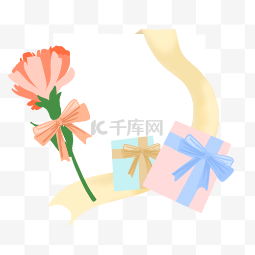 韩国感恩月小卡片礼物鲜花套餐丝带图片