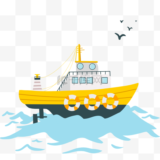 黄色旅游游轮轮船图片