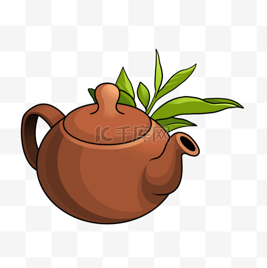 茶壶陶瓷棕色图片绘画创意图案图片