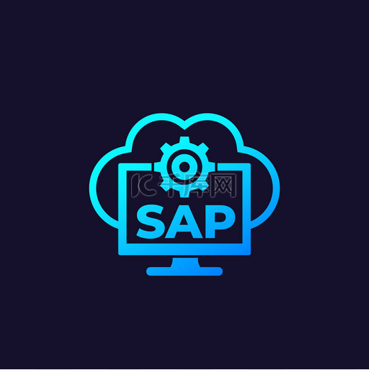 SAP, Business cloud Software icon, vector图片