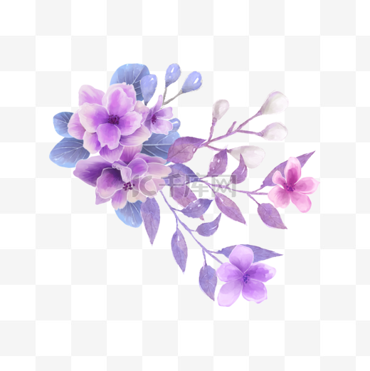紫色紫罗兰花卉剪贴画粉紫图片
