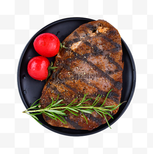 装盘肉制品牛排图片