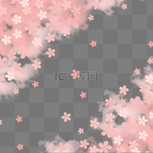 可爱花朵日本樱花边框背景图片