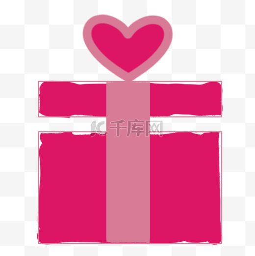 粉色爱心结的礼盒图片
