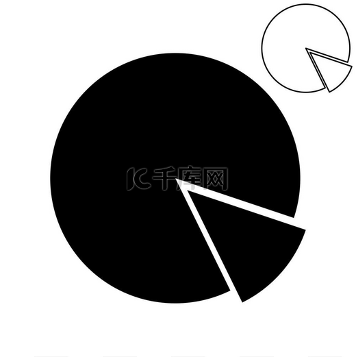 The black pie chart with part.. The black pie chart with part it is set. 带零件的黑色饼图。图片