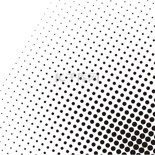 抽象的黑白点图案圆形半色调点矢量纹理背景图片