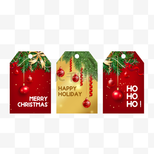 圣诞节促销标签红色图片