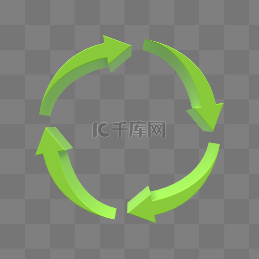 绿色循环箭头C4D图片