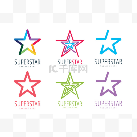 Star vector logo icon template set. Leader, boss, winner, rank or ranking图片