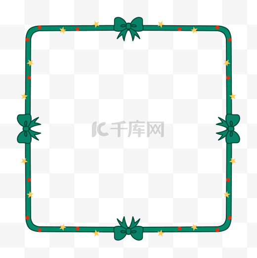 冬季冬天圣诞节绿色蝴蝶结边框图片