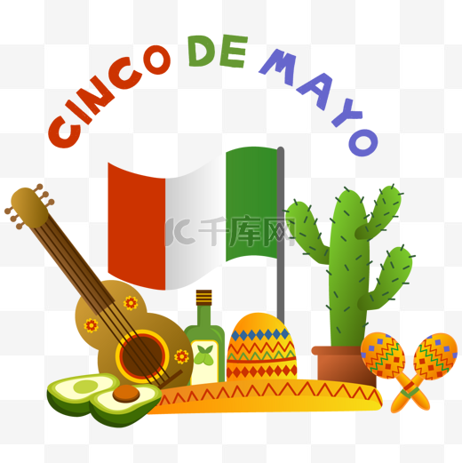 在墨西哥Cinco de Mayo节的墨西哥乐器图片