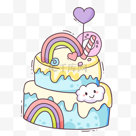 生日蛋糕彩色装饰庆祝物品图片