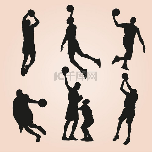 篮球运动主题矢量艺术。图片