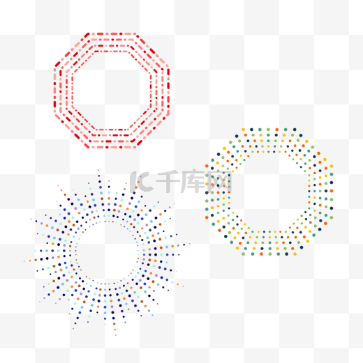 抽象彩色几何形状圆点边框图片