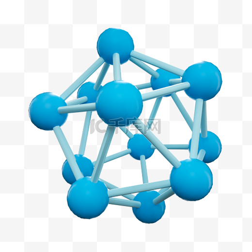 蓝色圆形生物科技分子细胞结构图片