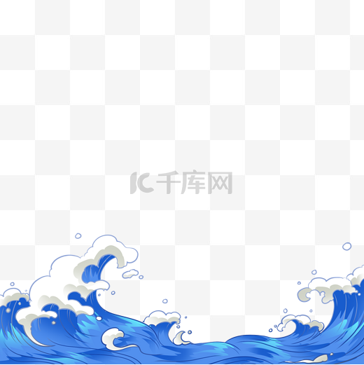 蓝色大海海浪浪花图片