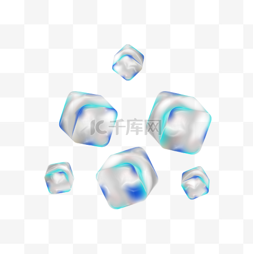 潮流酸性金属漂浮冰块几何装饰玻璃图片
