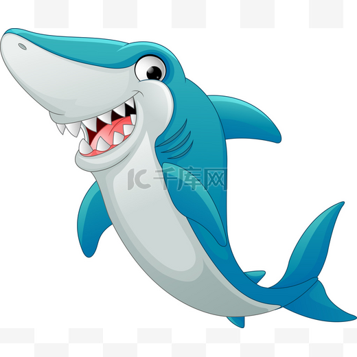 快乐的鲨鱼卡通图片