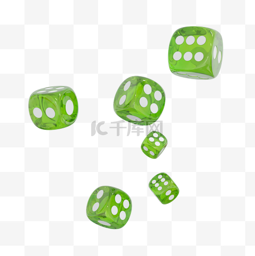 3DC4D立体绿色骰子图片