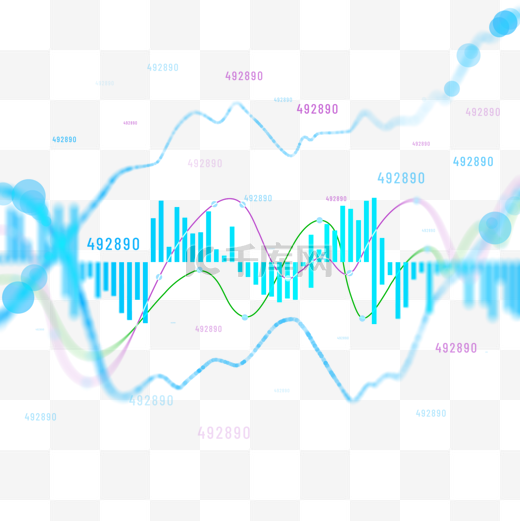 股票市场走势图分析蓝色趋势图片