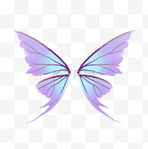 紫色蝴蝶翅膀图片