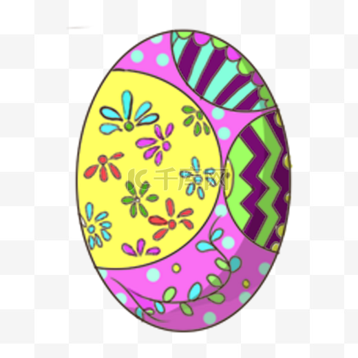 复活节紫色抽象花纹彩蛋图片