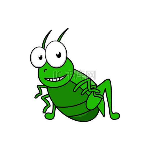 卡通风格的草蜢孤立的绿色砂砾长腿弯曲的矢量蝗虫绿色卡通蝗虫隔离昆虫图片