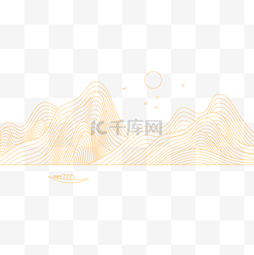 中国风山水线条底纹图片