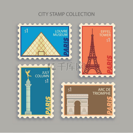 城市邮政集邮。图片