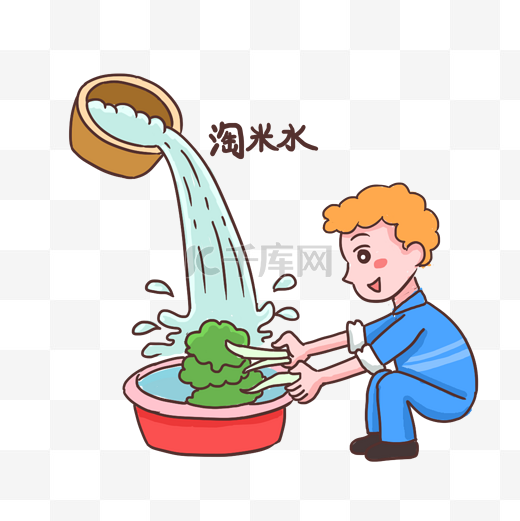 节约水资源手绘卡通元素图片