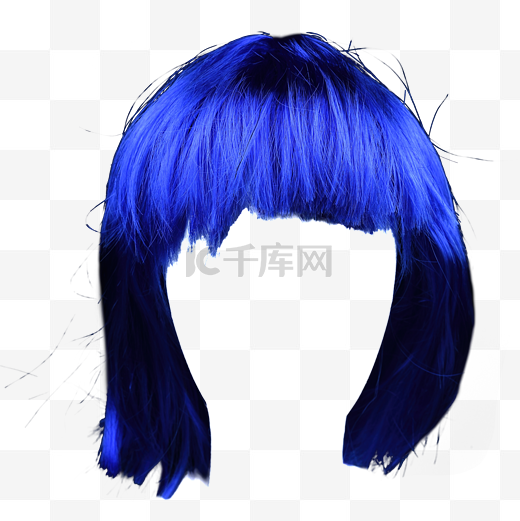 假发发型女式蓝色图片