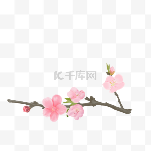 水彩桃花图片