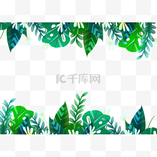 热带植物叶子边框图片