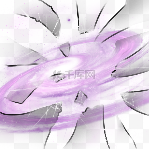 紫色银河星空玻璃碎片破裂图片