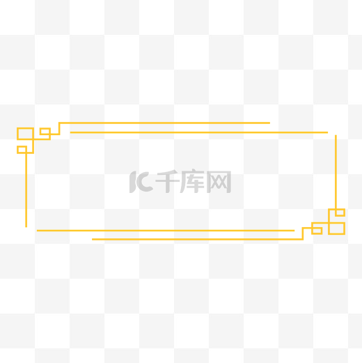 中国风花纹装饰边框金色简约标题框图片