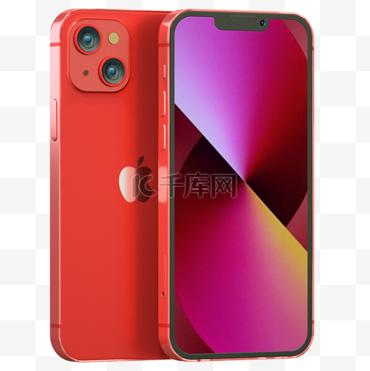 苹果iphone13手机模型红色图片