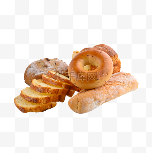 面包组合棕色早餐食物图片
