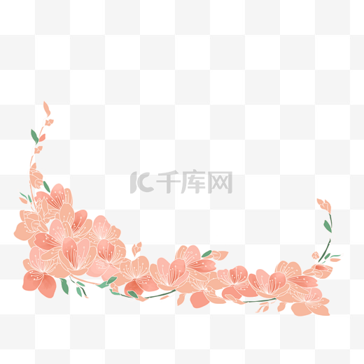 粉色花朵花环图片