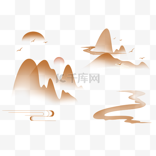 中国风山水底纹图片