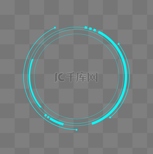 圆形蓝色科技边框图片