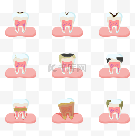 口腔牙齿疾病图标图片