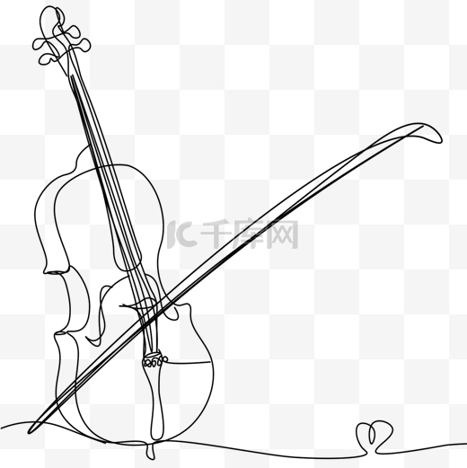艺术线条画乐器小提琴图片
