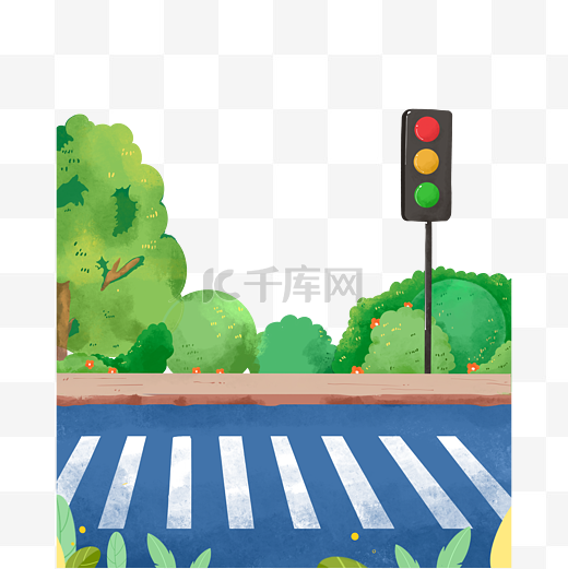 全国交通安全日马路交通红绿灯图片