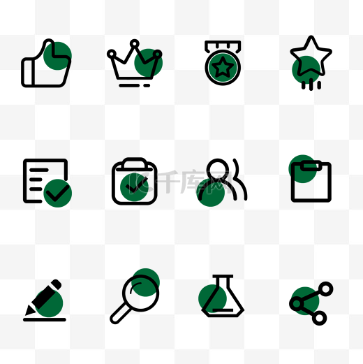 绿黑教育培训图标icon套图logo图片