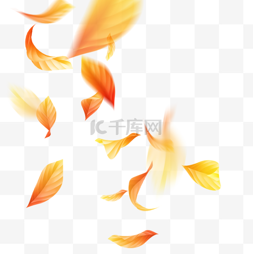 秋天叶子漂浮装饰图片